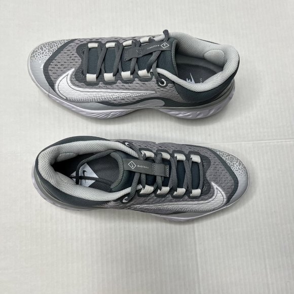 Nike Alpha Huarache Elite 4 Low Cleats White Wolf Grey DJ6521-012 Men Size - Picture 8 of 14